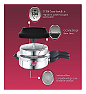 Preethi Induction Base Stainless Steel Outer Lid Pressure Cooker, 3 Litres, Silver-(Spill Splash Shield) PC 025